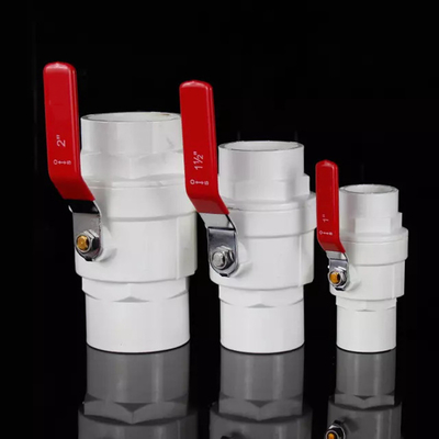 Πλαστική 145psi πίεση βαλβίδων σφαιρών λαβών χάλυβα υψηλού PVC